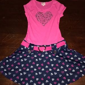 Pink and black short sleeve dress